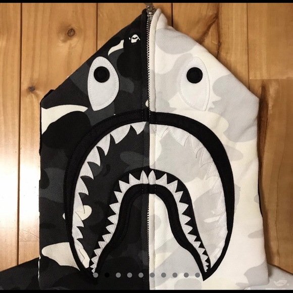 Bape Camo full zip shark hoodie - Picture 3 of 6